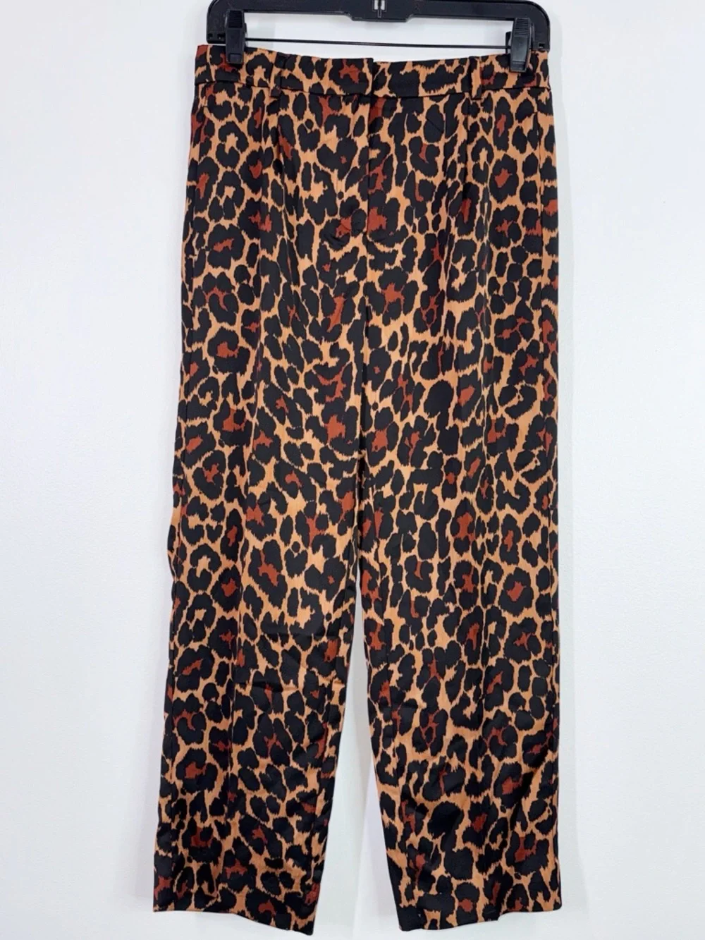 J. Crew high waisted leopard print satin trouser style pants size 2